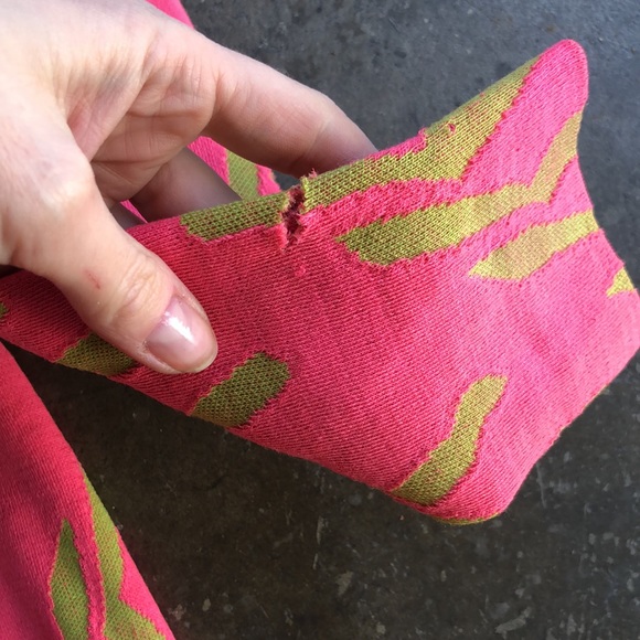 Vintage pink and green wool midi long sleeve sweater dress size small - Picture 5 of 5